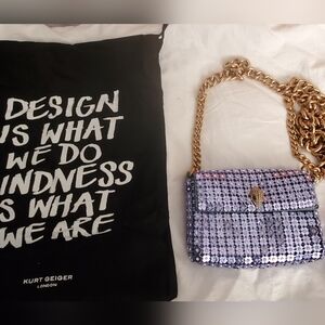 KURT GEIGER Floral Chain Mesh Micro Cross Body